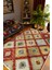 Salon Halısı Otantik Eskitme Patchwork Kırmızı Kaydırmaz Kesme Yıkanabilir Ince Halı Tüysüz Kilim 1