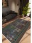 Salon Halısı Modern Geometrik Yeşil Kaydırmaz Kesme Yıkanabilir Ince Halı Tüysüz Kilim 1