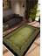 Salon Halısı Doku Eskitme Haki Yeşil Siyah Kaydırmaz Kesme Yıkanabilir Ince Halı Tüysüz Kilim 1