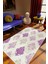 Salon Halısı Klasik Mor Beyaz Kaydırmaz Kesme Yıkanabilir Ince Halı Tüysüz Kilim 1