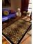 Salon Halısı Klasik Leopar Altın Kahverengi Siyah Kaydırmaz Yıkanabilir Ince Halı Tüysüz Kilim 1