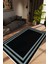 Salon Halısı Modern Çizgili Siyah Gri Kaydırmaz Kesme Yıkanabilir Ince Halı Tüysüz Kilim 1