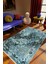 Salon Halısı Klasik Mavi Kaydırmaz Kesme Yıkanabilir Ince Halı Tüysüz Kilim 1