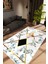 Salon Halısı Modern Geometrik Altın Gold Gri Krem Kaydırmaz Kesme Yıkanabilir Ince Halı Tüysüz Kilim 1