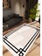 Salon Halısı Modern Çizgili Bej Krem Siyah Kaydırmaz Kesme Yıkanabilir Ince Halı Tüysüz Kilim 1