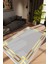 Salon Halısı Modern Çizgili Altın Gri Gold Kaydırmaz Kesme Yıkanabilir Ince Halı Tüysüz Kilim 1