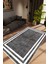 Salon Halısı Modern Çizgili Gri Kahverengi Beyaz Kaydırmaz Kesme Yıkanabilir Ince Halı Tüysüz Kilim 1