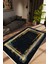 Salon Halısı Modern Çizgili Kahverengi Siyah Altın Kaydırmaz Yıkanabilir Ince Halı Tüysüz Kilim 1