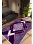 Salon Halısı Modern Geometrik Mor Pembe Beyaz Kaydırmaz Kesme Yıkanabilir Ince Halı Tüysüz Kilim 1