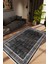 Salon Halısı Modern Çizgili Siyah Kaydırmaz Kesme Yıkanabilir Ince Halı Tüysüz Kilim 1