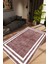 Salon Halısı Modern Çizgili Bordo Kahverengi Kaydırmaz Kesme Yıkanabilir Ince Halı Tüysüz Kilim 1