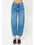 Orta Mavi Barrel Fit Yüksek Bel Fermuarlı Jean Pantolon C 4696-005 2