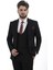 Siyah Slim Fit Yelekli Erkek Takım Elbise 2