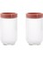 Ribbed 2'li Cam Kavanoz Saklama Kabı 900 ml 2