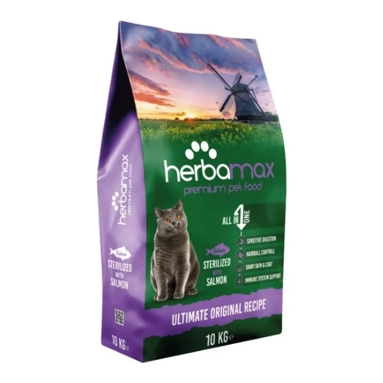 Herba Max Herbamax Premium Kısırlaştırılmış Somonlu Kedi Maması 10 kg