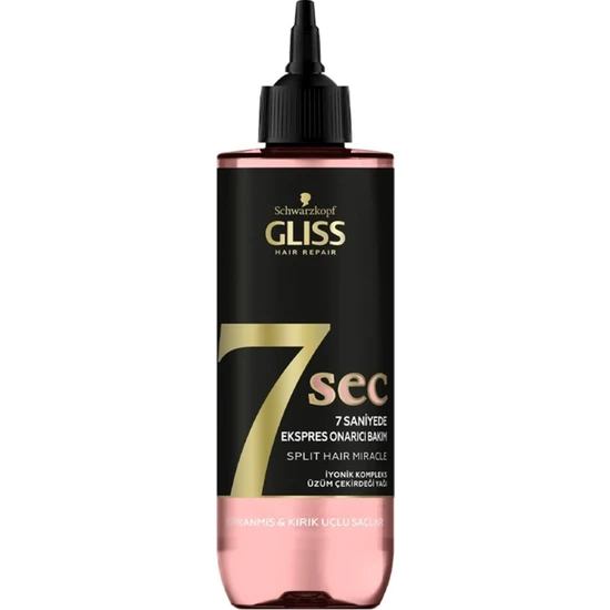 Gliss 7 Sec Split Hair Miracle - 7 Saniyede Express Kırık Saçlarını Onarıcı Sıvı Krem 200 ml