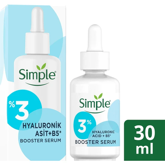 Simple Booster Serum %3 Hyaluronik Asit + B5 Vitamini Derinlemesine Cilt Nemlendirme 30 ml