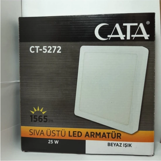 Cata 25W Sıva Üstü Kare LED Panel Armatür 6500K (Beyaz) CT-5272