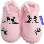 Milk&Moo Çocuk Ev Terliği Çançin Pembe Tekstil 2-4 Yaş Kız Çocuklar İçin Kaymaz Tabanlı Rahat Kullanım