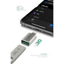 Powerway Lightning To USB 3.0 (Yüksek Hızlı) Veri Aktarımı Apple Uyumlu Otg Çevirici Dönüştürücü