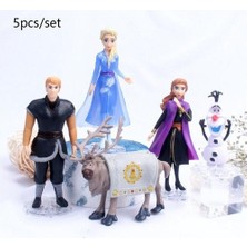 Sanlindou 5 Adet Anna Elsa Dondurulmuş 2 Mini Figure Oyuncak (Yurt Dışından)