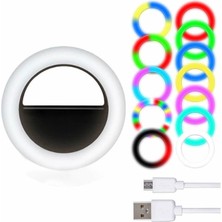 Microcase Rgb Selfie LED Mandallı Ring Halka Flash Işık Light AL2609