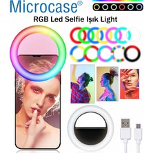 Microcase Rgb Selfie LED Mandallı Ring Halka Flash Işık Light AL2609