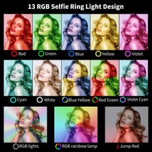 Microcase Rgb Selfie LED Mandallı Ring Halka Flash Işık Light AL2609