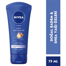 NIVEA Yoğun Nemlendirici El  Kremi 75ml; Doğal Badem Yağı ve Shea Yağı Özleri; 24 Saat Besleyici Bakım; Yoğun Nemlendirme; Kuru Ciltler İçin