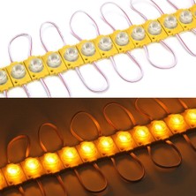 Tawitec Mercek LED 1.5 Watt - 12 Volt – Direk Güçlü Işık - Kendinden Yapışkanlı - (Renk: Amber) - 10 Adet