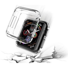 Bushco Store Apple Watch 41 mm Şeffaf Silikon Kasa ve Ekran Koruyucu