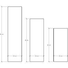 Asra Trend Doğal Modern Organizer Düzenleyici Dekoratif  Kitaplık Banyo Mutfak 3'lü Duvar Rafı