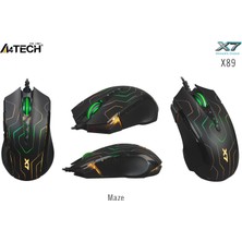 A4 Tech X7 Oscar Neon X89 Maze 2400DPI USB Makrolu Oyuncu Mouse