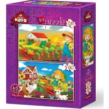 Art Çocuk Puzzle Çiftçi Kız 35+60 Parça Puzzle