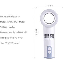 Mini El Bladess Fan Hava Soğutucu USB Şarj Edilebilir Ventilatör LED Ligth Ayrılabilir Temel Taşınabilir Fan Açık / Ofis | Hayranları