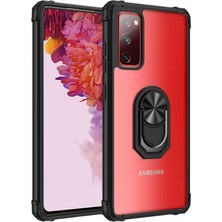 Tekno Grup Samsung Galaxy S20 Fe Kılıf Korumalı Yüzüklü Standlı Mola Kapak + Tam Kaplayan 5d Ekran Koruyucu