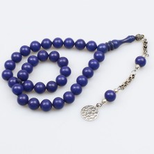 Tesbih Pasajı Küre Kesim Parlement Mavisi Ateş Kehribar Tesbih (9 x 9 Mm)