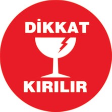 Dijital Dikkat Kırılır Etiketi 54 Adet 5cm - Yuvarlak