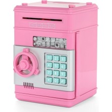 Hediye Biziz Şifreli Otomatik Kağıt Para Alan Kasa Kumbara Elektronik Atm Pembe