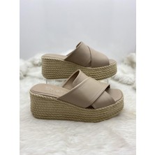 Çiğdem Kundura Bls Çapraz Dolgu Terlik - Bej - 37 - ST00324-BEJ-37