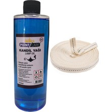 Ay Magnet Mavi Kandil Yağı Kokusuz Dumansız Iç Mekan Gaz Lambası Yakıtı 400 ml + 2 Metre Fitil