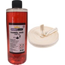 Ay Magnet Kırmızı Kandil Yağı Kokusuz Dumansız Iç Mekan Gaz Lambası Yakıtı 400 ml + 2 Metre Fitil