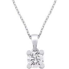 İryum 0.15 Karat H-I Vs Pırlanta Tektaş Kolye W2PN3361-1