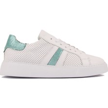 Sail Lakers - Beyaz Deri Bağcıklı Kadın Günlük Ayakkabı