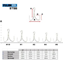 Fujin ST56 Üçlü Maket Balık Iğnesi Nickel