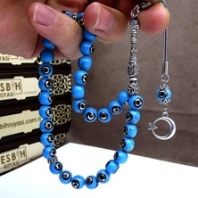 Tesbih Rüyası Ayyıldız Işlemeli Turkuaz Firuze Taşı Tesbih