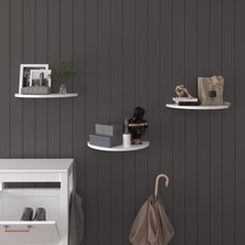 Asra Trend Modern 3'lü Çok Amaçlı Duvar Rafı Organizer %100 MDF Kitaplık Mutfak Banyo Rafı DRF04