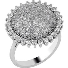 İryum 1.71 Karat Pırlanta Büyük Güneş Yüzük PYZK026