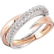 İryum 0.34 Karat Pırlanta Rose Yüzük PYZK028