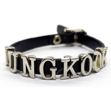 Alp Collection Bybag Siyah Jungkook Bts Army Suni Deri 21 cm Ayarlanabilir Bileklik